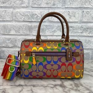 COACH- Rowan Satchel with Signature Rainbow Canvas- LIMITED EDITION!